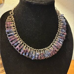 Talbots Purple and Blue Beaded Necklace